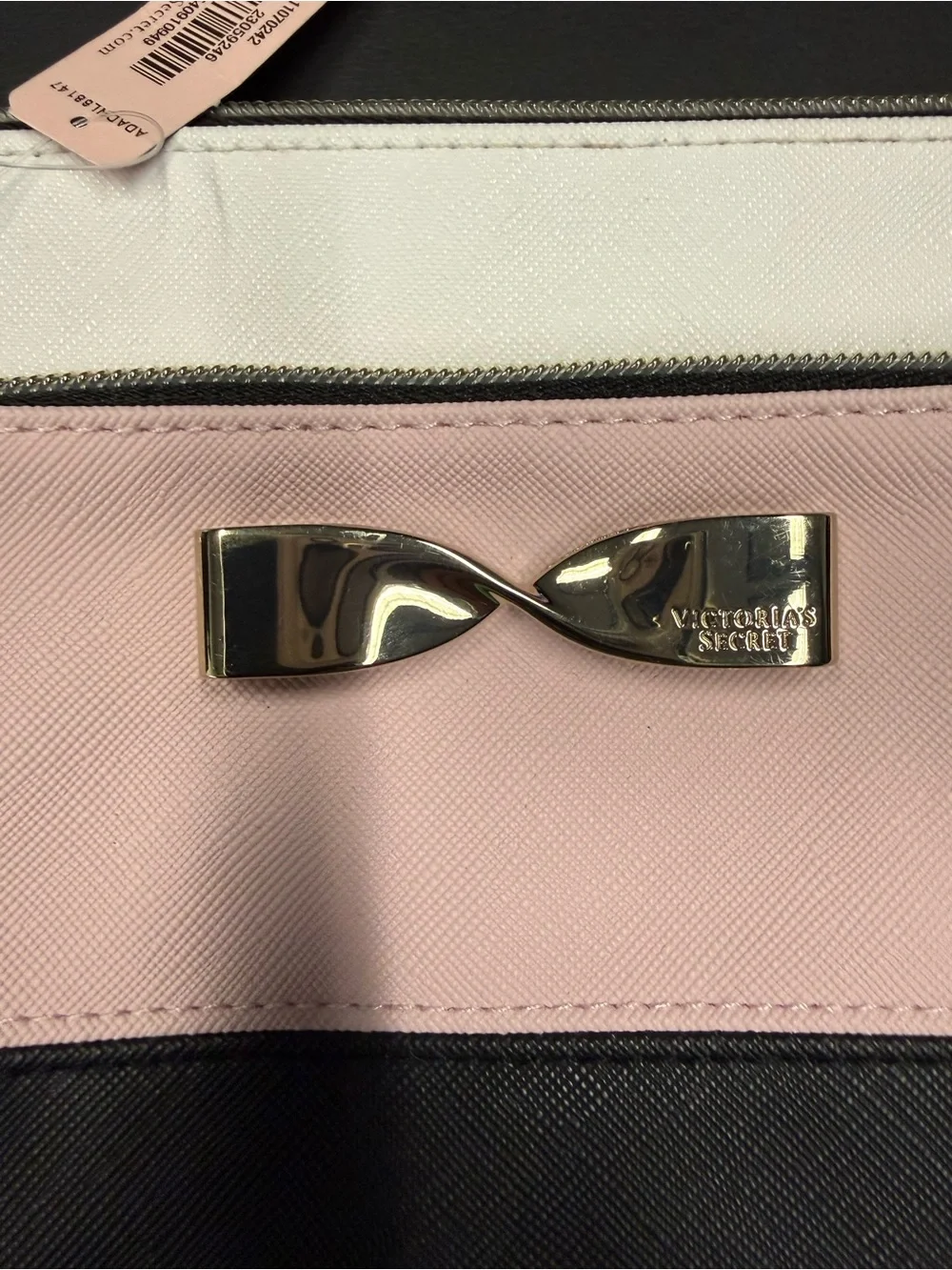 Victoria's Secret Pink, Black & White Colorblock Cosmetic Pouch Set‎